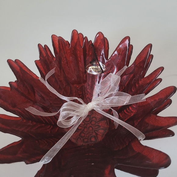 Poinsettia bowl in red - Picture 6 of 8